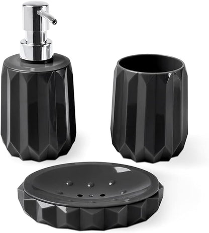 Jogo Banheiro Classic Haus 3 Peças Preto