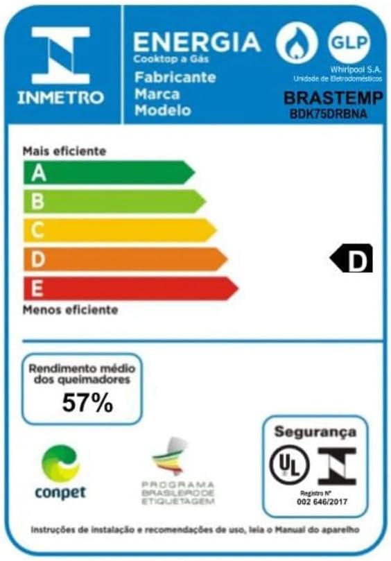 Cooktop 5 Bocas Brastemp Gourmand Inox Com Duplachama E Trempe Com Ferro Fundido Bdk75dr