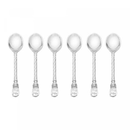 Conjunto 6 Colheres de Zamac com Suporte Niquelado Crystal 14cm Wolff