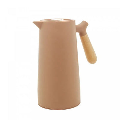 Garrafa Termica Woodart Plastico Com Cabo Madeira Nude 1l