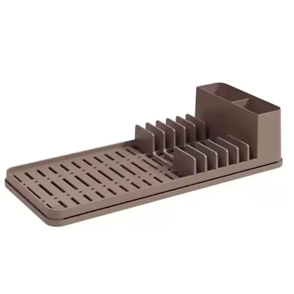 Kit Organizador Pia Cozinha Com Escorredor Coza 4Pçs Cinza