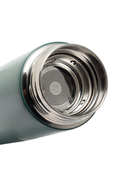 Garrafa Térmica De Aço Inox C/ Termômetro Em Led Verde 500Ml