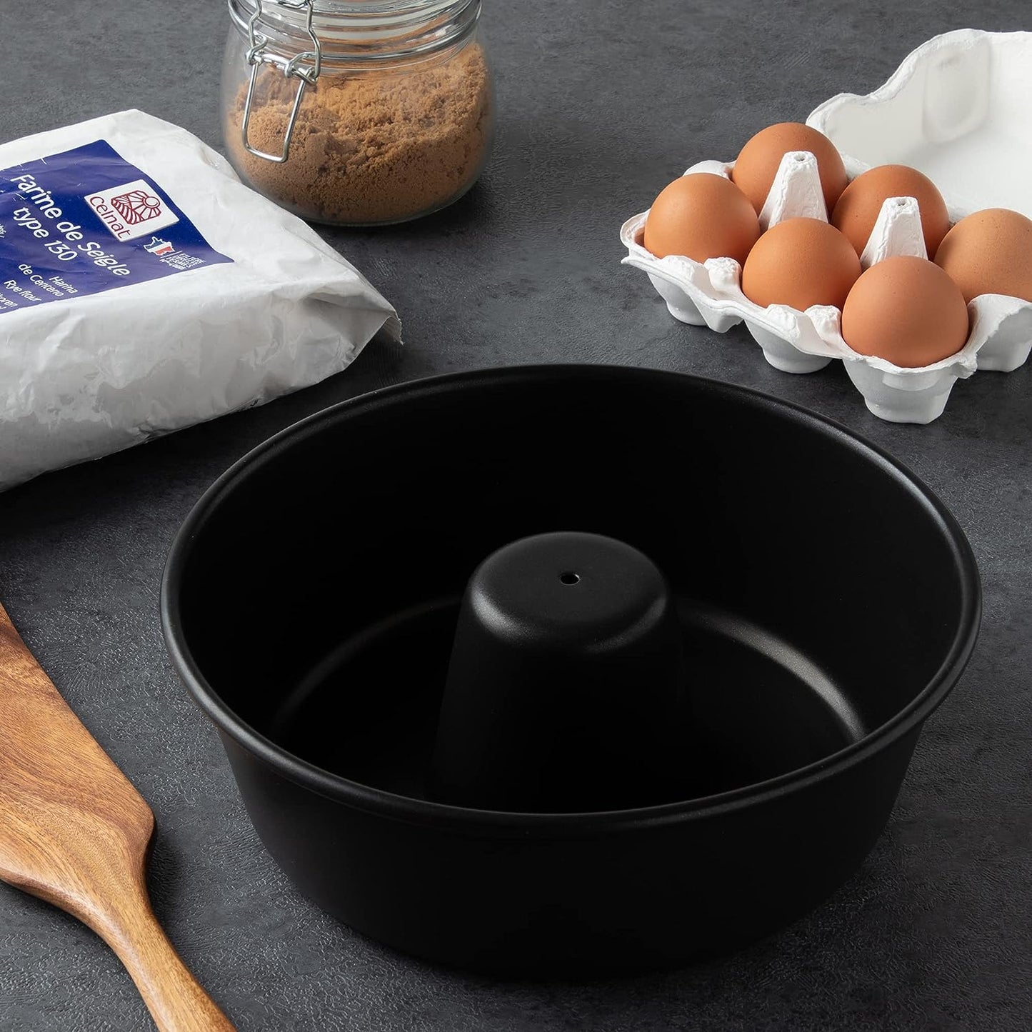 Forma Bolo de Alumínio Antiaderente Tramontina Grafite 24cm