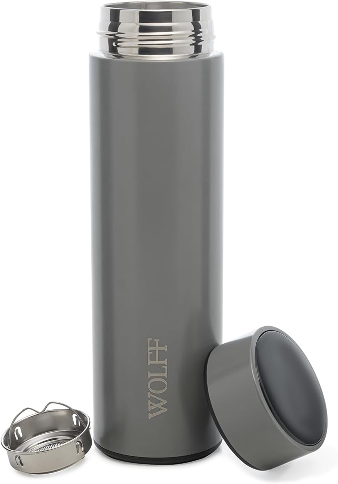 Garrafa Térmica Aço Inox Termômetro em Led 500ml Wolff Cinza