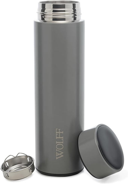 Garrafa Térmica Aço Inox Termômetro em Led 500ml Wolff Cinza