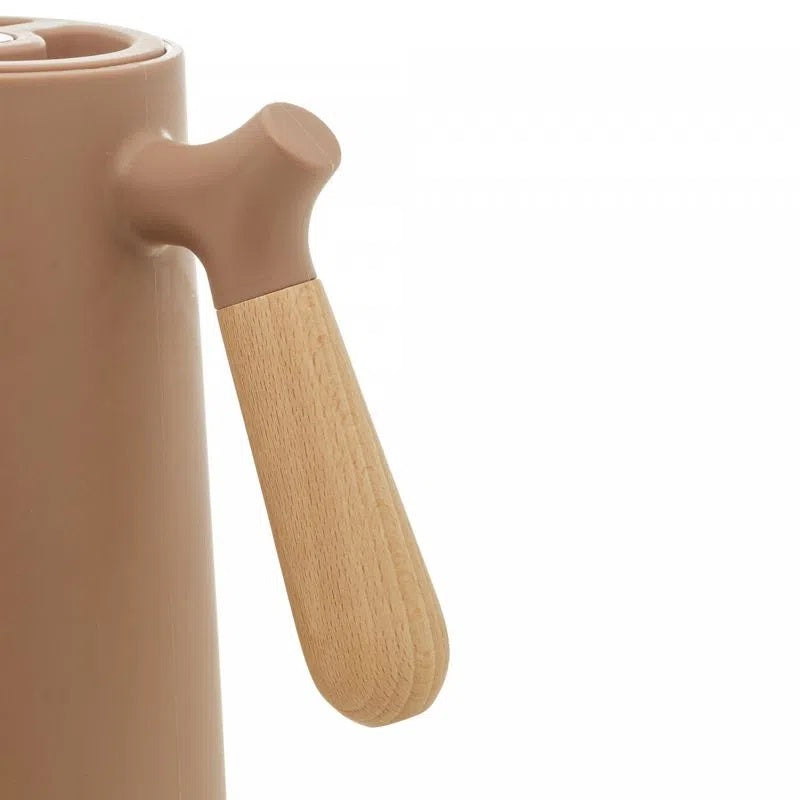 Garrafa Termica Woodart Plastico Com Cabo Madeira Nude 1l