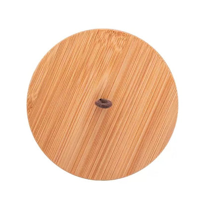 Potiche de Cerâmica Com tampa em Bambu Terracota 10x10x15