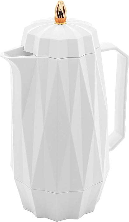 Garrafa Térmica de Plástico Diamond Branca 1L - Lyor
