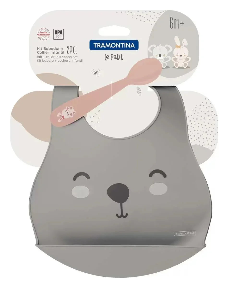 Kit Babador e Colher Infantil  Le Petit 02 Peças Tramontina