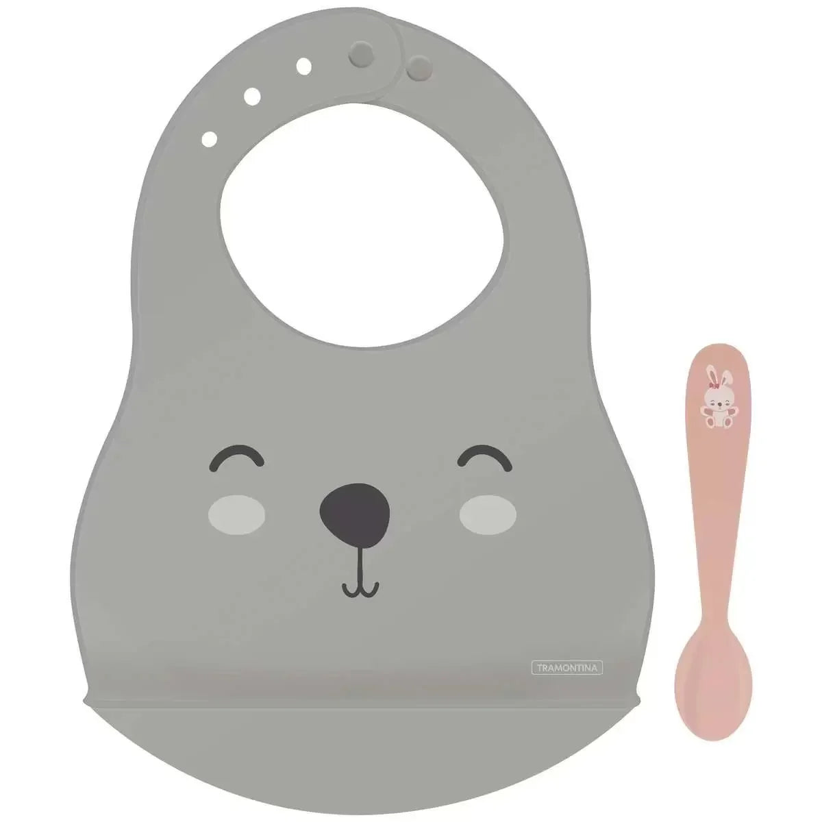 Kit Babador e Colher Infantil  Le Petit 02 Peças Tramontina