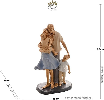 Figura Decorativa de Resina Familia Wolff 15x9x28cm