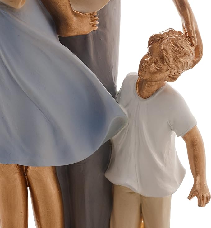 Figura Decorativa de Resina Familia Wolff 15x9x28cm