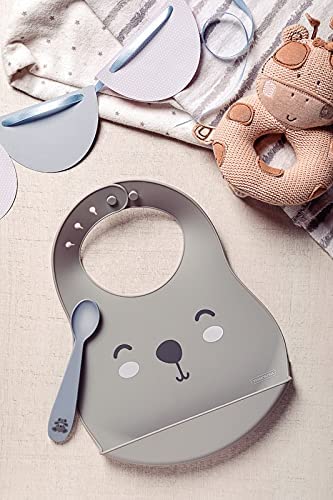 Kit Babador Colher Infantil Tramontina Le Petit Cinza 02 Pç